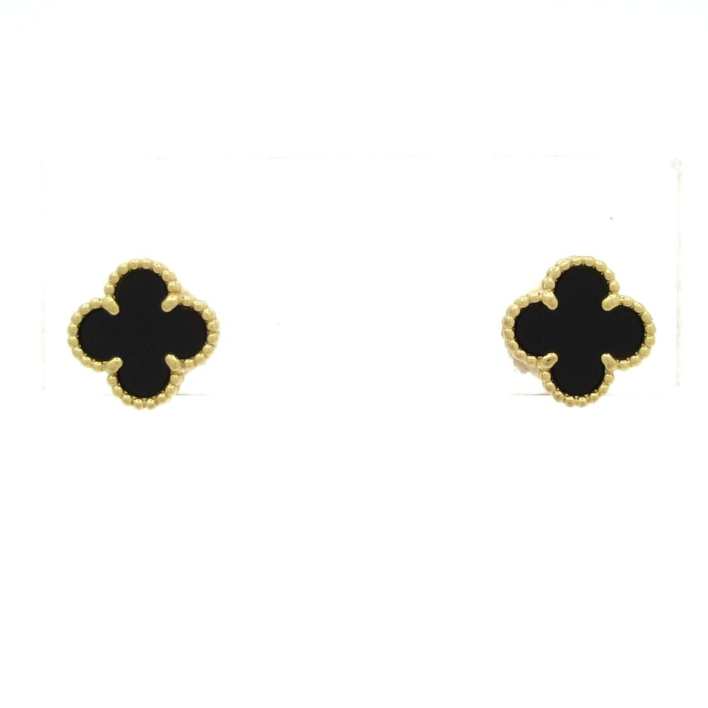 Van Cleef & Arpels Sweet Alhambra Earrings VCARA44900 18K Yellow Gold Onyx